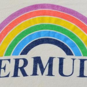 Vintage 1981 Bermuda Rainbow Beige Tourist T Shirt S/M