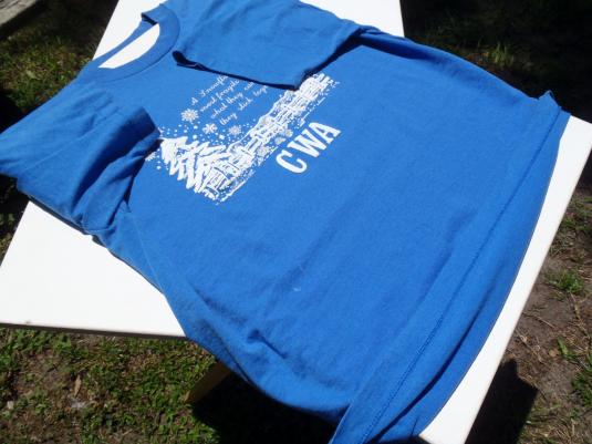 Vintage 1990s CWA Union Snowflakes Blue T-Shirt XL