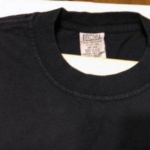 Vintage 1990s Bongo Jeans Navy Embroidered Cotton T-Shirt XL