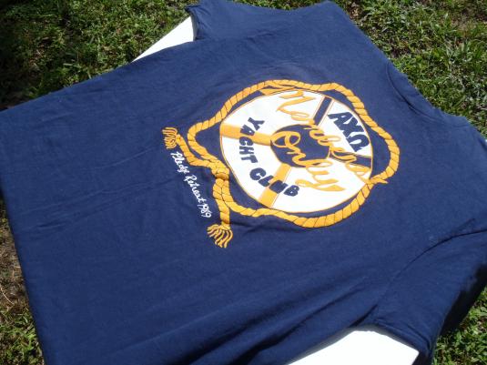 Vintage 1989 Alpha Chi Omega Yacht Club Navy Blue T-Shirt XL