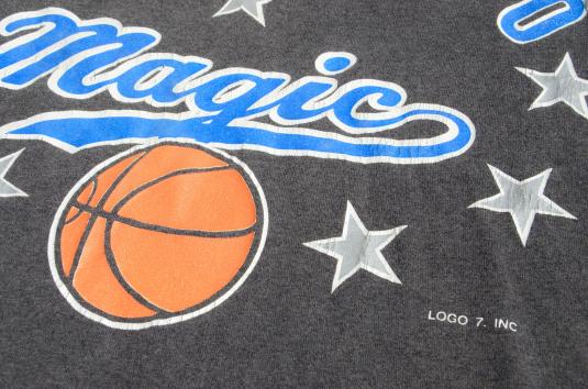 Vintage 1980s Orlando Magic NBA Black T Shirt by Logo 7 L
