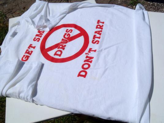 Vintage 1980s Anti Drug White T-Shirt LJerzees