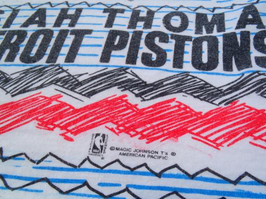 Vintage 1990s White Detroit Pistons NBA Isiah Thomas T Shirt