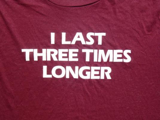 Vintage 1980s Burgundy OcuClear Three Times Longer T Shirt L