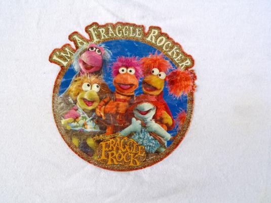 Vintage 1980s I’m a Fraggle Rocker Whte Ringer T Shirt L