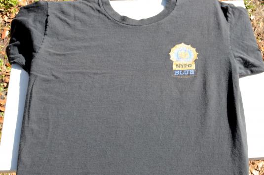 Vintage 1994 NYPD Blue Badge Black Cotton T Shirt XL