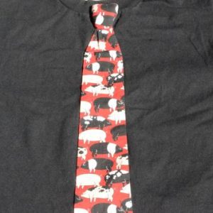 Vintage 1980s Fit To Be Tied Black T-Shirt with Necktie L/XL
