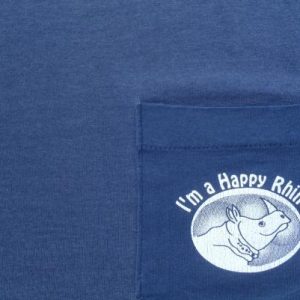Vintage 1980s I'm a Happy Rhino Navy Pocket T-Shirt S