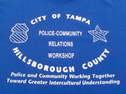 Vintage 1980s Blue City of Tampa Police Department T-Shirt M