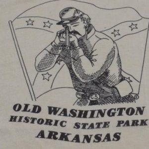 Vintage 1980s Civil War Arkansas Beige T-Shirt M/L