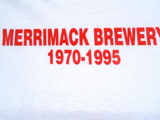 Vintage 1995 Budweiser Merrimack Brewery White T Shirt L