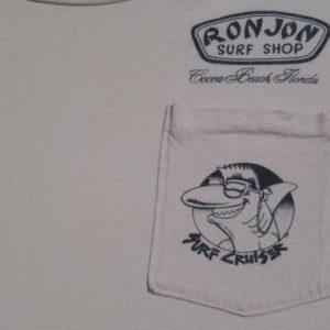 Vintage 1987 Long Sleeve Ron Jon Pocket T Shirt S