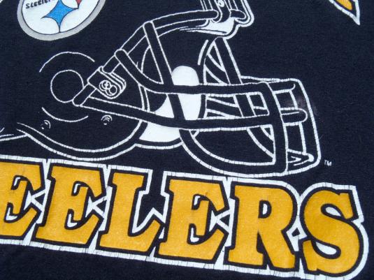 Vintage 1980s Black Pittsburgh Steelers NFL Throwback T Shirt L/XL