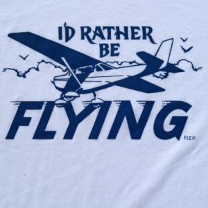 Vintage 1980s I'd Rather Be Flying Cessna Ringer T-Shirt XL