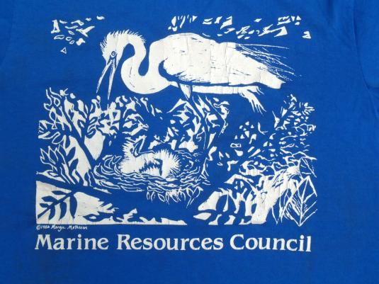Vintage 1980s Marine Resources Council Blue T-Shirt M