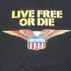 Vintage 1990s Easy Riders Live Free or Die Black T-Shirt XL