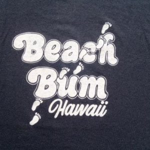 Vintage 1980s Beach Bum Hawaii Souvenir Black T-Shirt L
