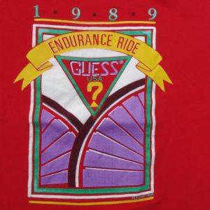Vintage 1989 Guess Endurance Run Long Sleeve Red T-Shirt