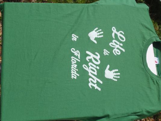 Vintage 1980s Life is Right in Florida Green T-Shirt XL