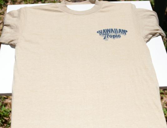 Vintage 1970s Hawaiian Tropic Tanning Lotion Beige T Shirt L | Defunkd
