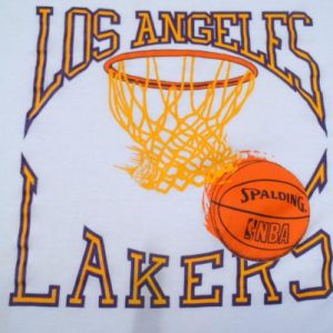 Vintage 1990s White Los Angeles Lakers NBA T-Shirt M/L