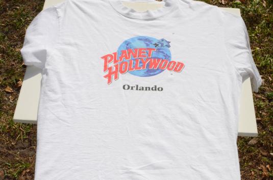 Vintage 1990s Planet Hollywood White Souvenir T-Shirt L/XL