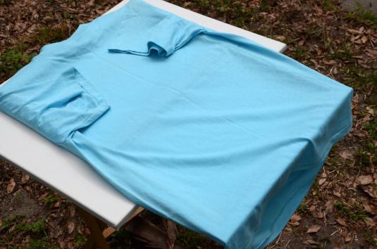 Vintage 1980s Fishermans Excuse Light Blue Novelty T Shirt L