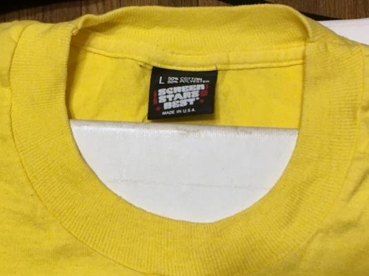 Vintage 1980s Manatee Florida Yellow Souvenir T-Shirt L