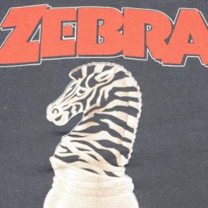 Vintage 1984-85 Zebra Concert Tour Black T Shirt S/M