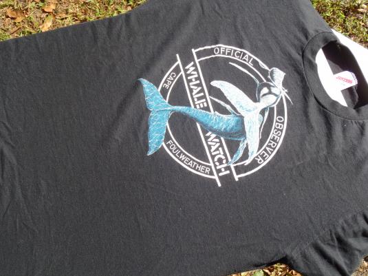 Vintage 1980s Whale Watch Cape Foulweather Black T-Shirt XL