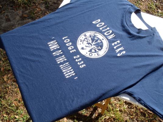 Vintage 1990s Dolton IL Elks Lodge Navy Blue T-Shirt XL