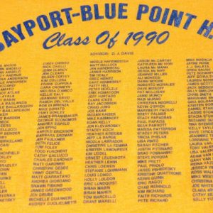 Vintage 1990 Bayport Blue Point High School Gold T Shirt XL
