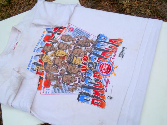 Vintage 1990 White Detroit Pistons NBA Champs T Shirt M