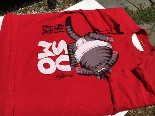 Vintage 1990s Kliban Cat Sumo Red T-Shirt M Crazy Shirt