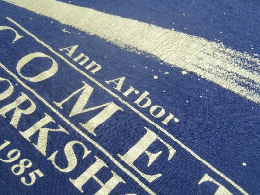 Vintage 1985 Ann Arbor Comet Workshop Navy Blue T-Shirt S/M