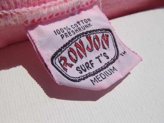 Vintage 1989 Acid-Washed Pink Ron Jon Pocket T Shirt M