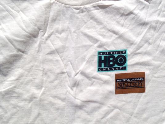 Vintage 1990s HBO Cinemax Beige T-Shirt XL | Defunkd
