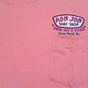 Vintage 1990s Peach Ron Jon Surf Shop Cotton Pocket T-Shirt