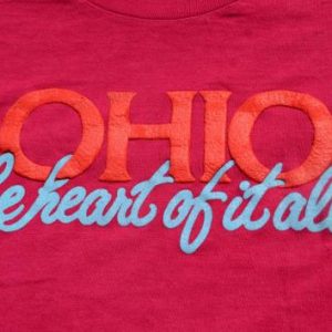 Vintage 1980s Ohio The Heart of It All Fuchsia T-Shirt M/L
