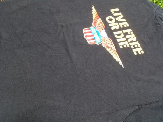 Vintage 1990s Easy Riders Live Free or Die Black T-Shirt XL