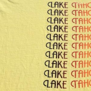 Vintage 1980s Lake Tahoe Yellow Aqua T-Shirt L