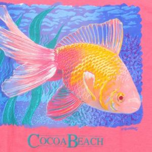 Vintage NOS 1989 Cocoa Beach Goldfish Melon NWT T-Shirt XL