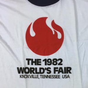 Vintage 1982 Worlds Fair Knoxville White Ringer T-Shirt XL