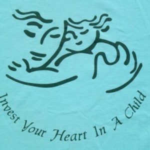 Vintage 1990s Invest Your Heart in a Child Green T Shirt M