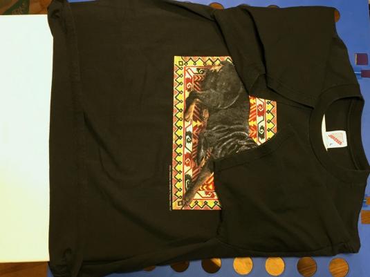 Vintage 1990s Frances Meyer Rottweiler Dog Black T-Shirt L