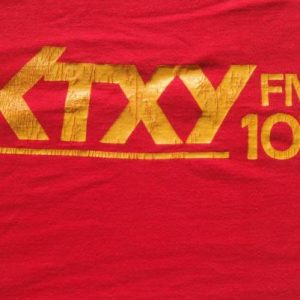 Vintage 1990s Red KTXY Y107 FM Radio Station T Shirt M