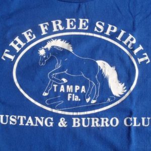 Vintage 1990s Tampa Mustangs Burro Club Blue T-Shirt L