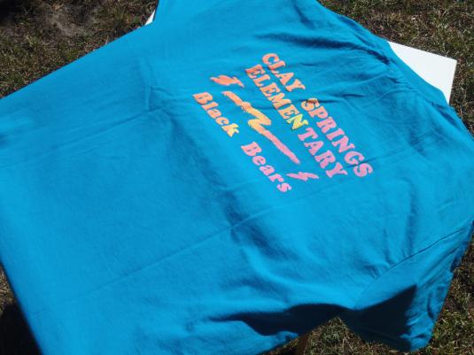 Vintage 1990s Heres Whats Hot Bear Aqua Blue T-Shirt XL