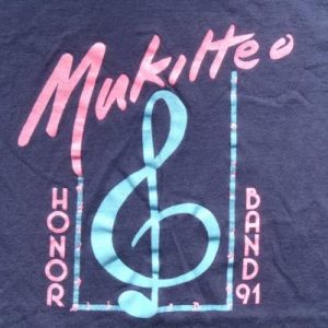 Vintage 1991 Mukilteo Honors Band Purple Cotton T Shirt L