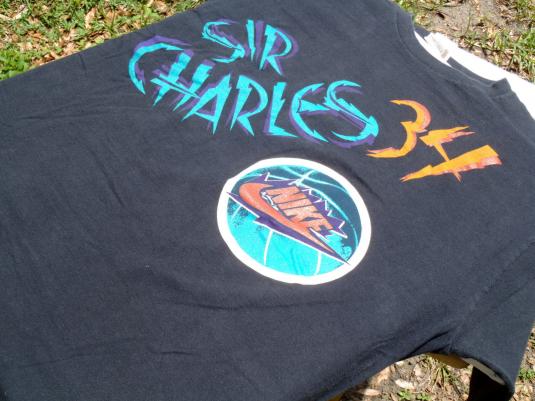 Vintage 1990s Black Sir Charles Barkley Nike Cotton T Shirt XL